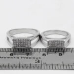 ست حلقه نقره زنانه مردانه طرح ژینا - Image 3