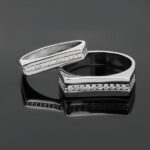 ست حلقه نقره زنانه مردانه طرح ساریه - Image 4