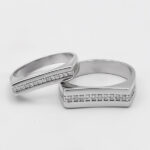 ست حلقه نقره زنانه مردانه طرح ساریه - Image 2