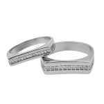 ست حلقه نقره زنانه مردانه طرح ساریه