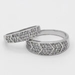 ست حلقه نقره زنانه مردانه طرح سازگار - Image 2