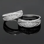 ست حلقه نقره زنانه مردانه طرح سالین - Image 4