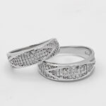 ست حلقه نقره زنانه مردانه طرح سالین - Image 2