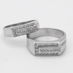 ست حلقه نقره زنانه مردانه طرح سانا - Image 2