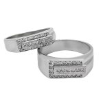 ست حلقه نقره زنانه مردانه طرح سانا