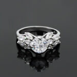 حلقه تک نگین نقره زنانه طرح سپاس