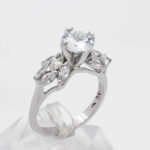 حلقه تک نگین نقره زنانه طرح سپاس - Image 2