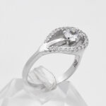 حلقه تک نگین نقره زنانه طرح سپند - Image 2