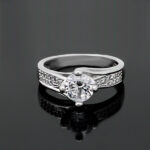 حلقه تک نگین نقره زنانه طرح ستاریتا