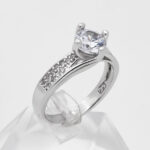 حلقه تک نگین نقره زنانه طرح ستاریتا - Image 2