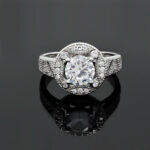 حلقه تک نگین نقره زنانه طرح سجایا