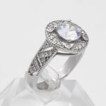 حلقه تک نگین نقره زنانه طرح سجایا - Image 2