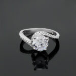 حلقه تک نگین نقره زنانه طرح سرایه