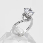 حلقه تک نگین نقره زنانه طرح سرایه - Image 3