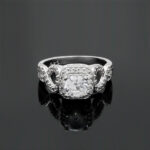 حلقه تک نگین نقره زنانه طرح سرفشان