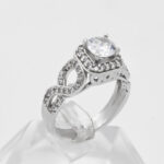 حلقه تک نگین نقره زنانه طرح سرفشان - Image 2