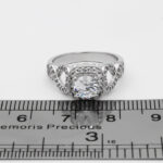 حلقه تک نگین نقره زنانه طرح سرفشان - Image 3