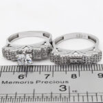 حلقه و پشت حلقه نقره زنانه طرح سوده - Image 2