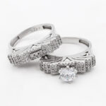 حلقه و پشت حلقه نقره زنانه طرح سوده - Image 3