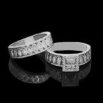 حلقه و پشت حلقه نقره زنانه طرح سوزان - Image 4