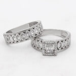 حلقه و پشت حلقه نقره زنانه طرح سوزان - Image 3