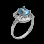 انگشتر توپاز الماس تراش زنانه نقره طرح سوگل - Image 4