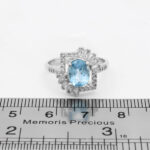 انگشتر توپاز الماس تراش زنانه نقره طرح سوگل - Image 3