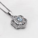 گردنبند توپاز زنانه نقره طرح نرگس - Image 2