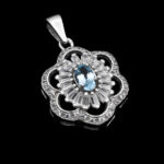 گردنبند توپاز زنانه نقره طرح نرگس - Image 4