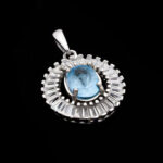 گردنبند توپاز الماس تراش زنانه نقره طرح سالی ۲ - Image 4