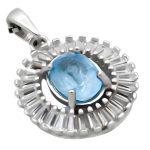 گردنبند توپاز الماس تراش زنانه نقره طرح سالی ۲