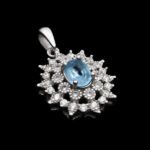 گردنبند توپاز الماس تراش زنانه نقره طرح جوانه - Image 4