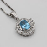 گردنبند توپاز الماس تراش زنانه نقره طرح شامان - Image 3