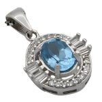 گردنبند توپاز الماس تراش زنانه نقره طرح شامان