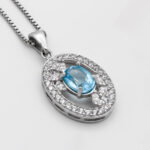 گردنبند توپاز الماس تراش زنانه نقره طرح ساراب - Image 3