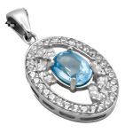 گردنبند توپاز الماس تراش زنانه نقره طرح ساراب