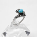 انگشتر فیروزه نیشابوری نقره زنانه طرح بدری - Image 3