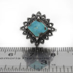 انگشتر فیروزه نیشابوری نقره زنانه طرح بدریه - Image 3