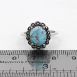 انگشتر فیروزه نیشابوری نقره زنانه طرح برفین - Image 3