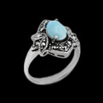 انگشتر فیروزه نیشابوری نقره زنانه طرح آپامه