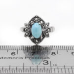 انگشتر فیروزه نیشابوری نقره زنانه طرح آپامه - Image 3