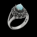 انگشتر فیروزه نیشابوری نقره زنانه طرح آترا