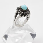 انگشتر فیروزه نیشابوری نقره زنانه طرح آترا - Image 3