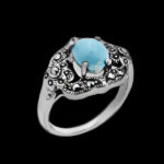 انگشتر فیروزه نیشابوری نقره زنانه طرح آتریسا