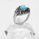 انگشتر فیروزه نیشابوری نقره زنانه طرح آتریسا - Image 3