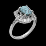 انگشتر فیروزه نیشابوری نقره زنانه طرح آتنا