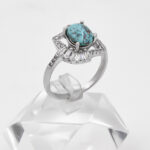 انگشتر فیروزه نیشابوری نقره زنانه طرح آتنا - Image 4