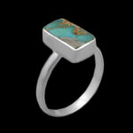 انگشتر فیروزه نیشابوری نقره دست ساز طرح آرام دل بزرگ + حرز امام جواد (ع)