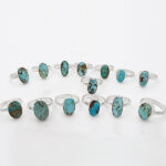 انگشتر فیروزه نیشابوری نقره دست ساز مردانه و زنانه طرح یاس بزرگ + حرز امام جواد (ع) - Image 2