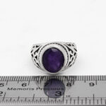 انگشتر آمیتیست الماس تراش نقره مردانه طرح بهداد - Image 2